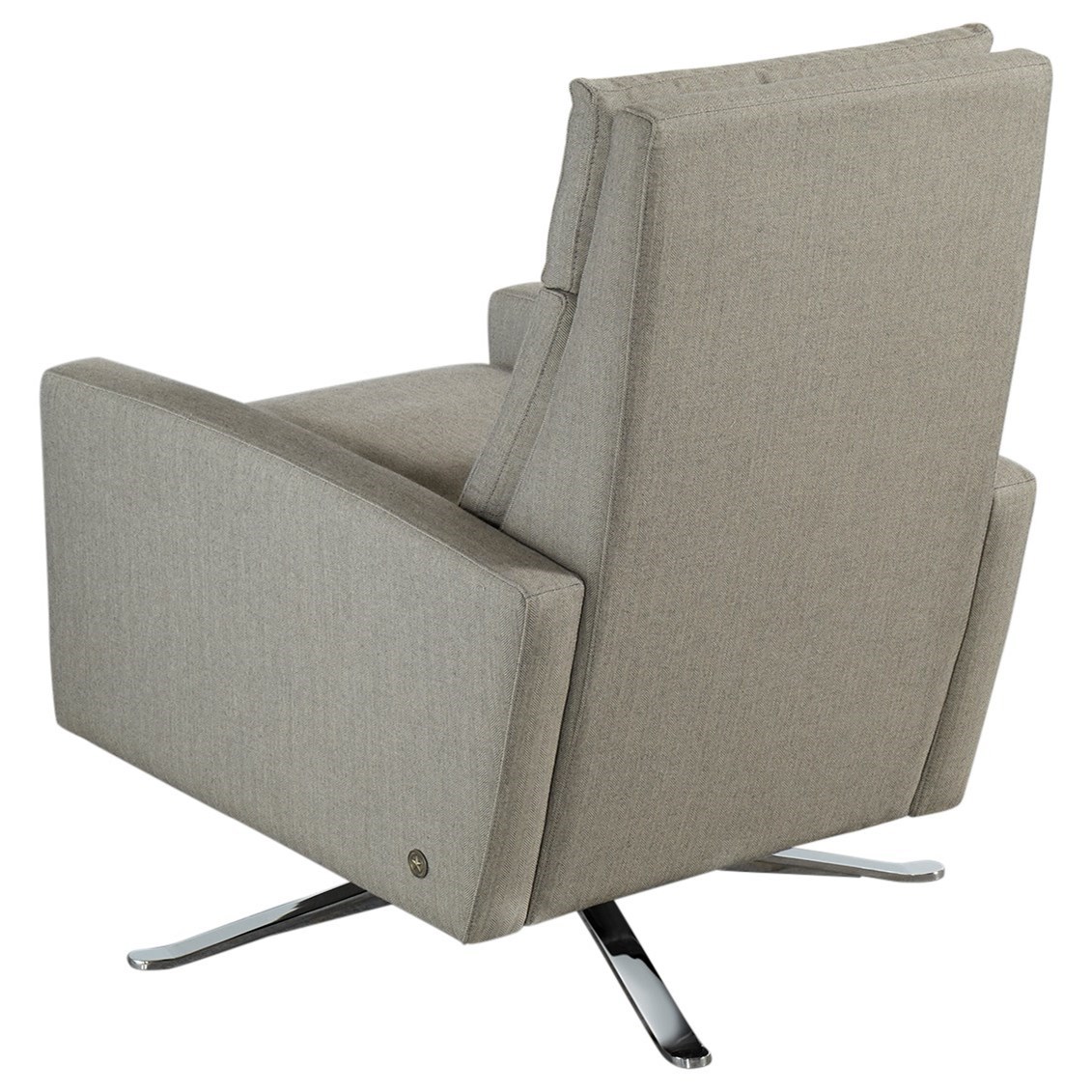 American Leather Simon SMO REC ST SMO Gray Contemporary Swivel Recliner with Metal Base Jacksonville Furniture Mart Recliner High Leg